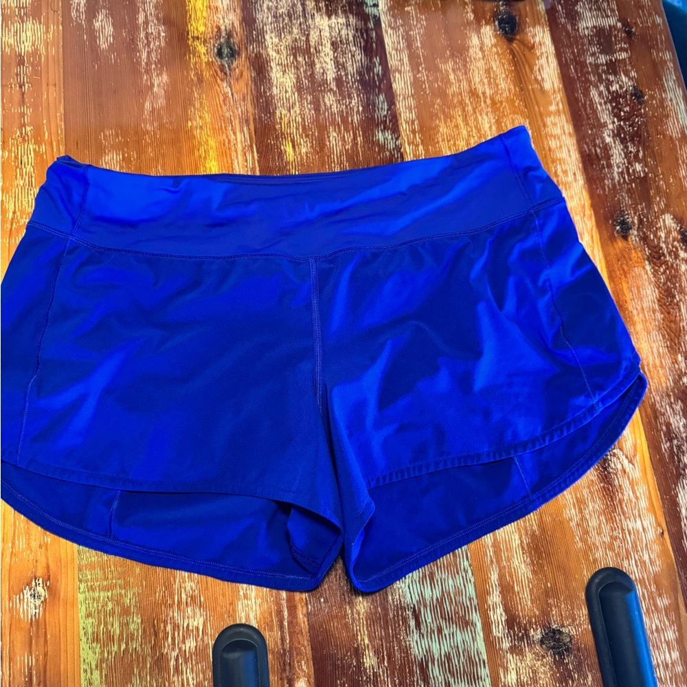 Lululemon Athletica Royal Blue speed up Shorts 4”